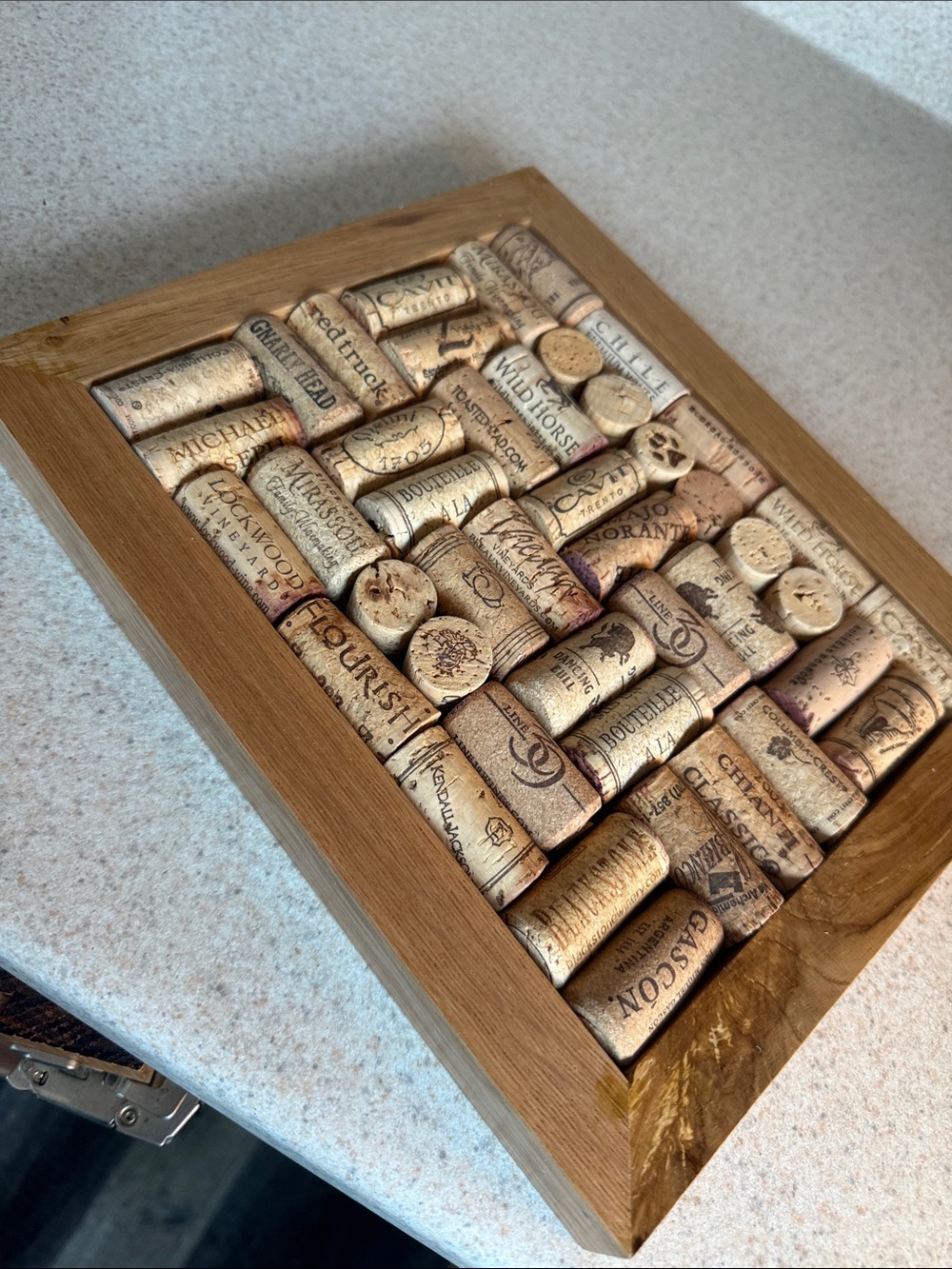 Rustic Bamboo Wine Cork Trivet - Natural Brown